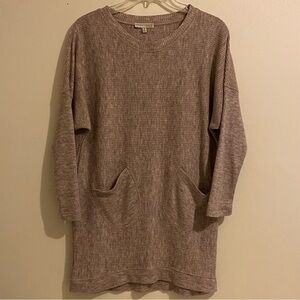 Women's New York City Brown Crew Neck Pockets Sweater Size S YOUNG THREAD